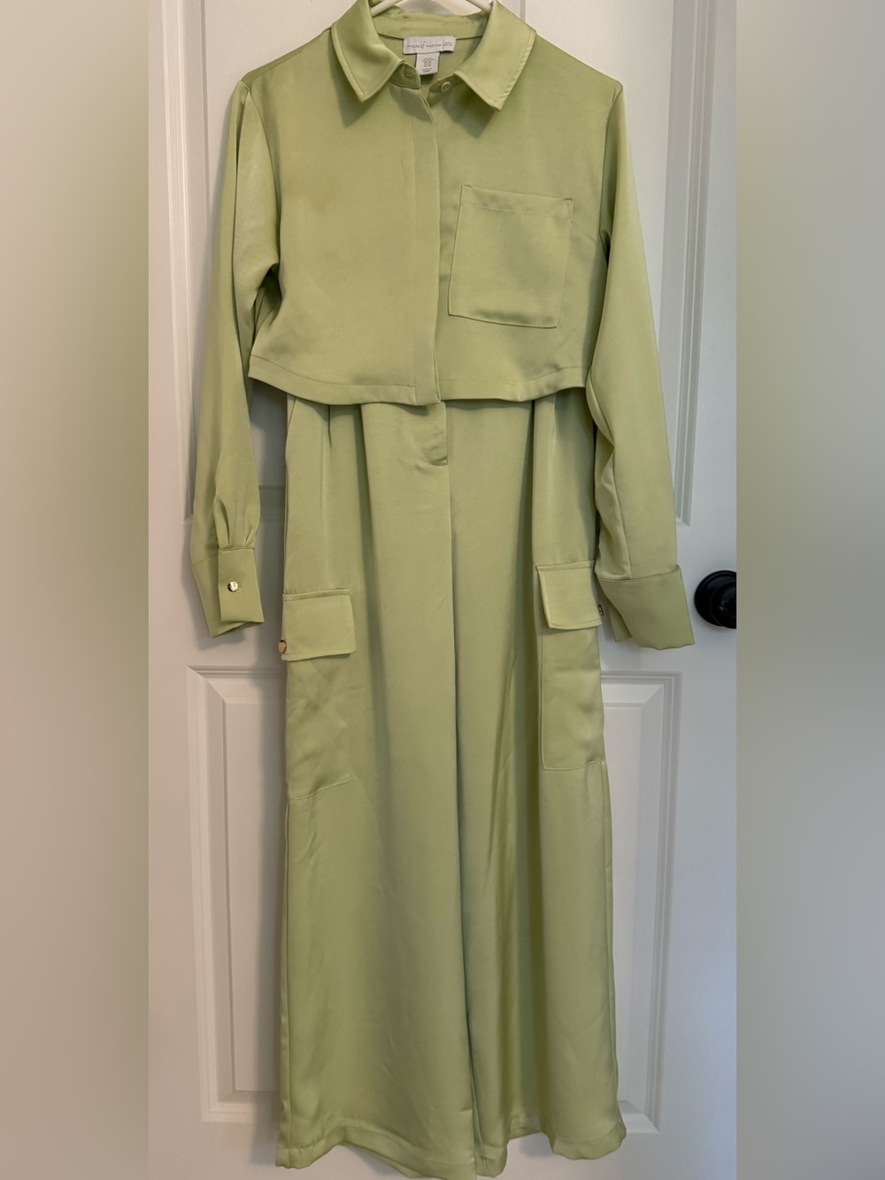 House of Harlow 1960 Sage Green 2-piece set XS Utility Crop Top & Wide Leg Pants